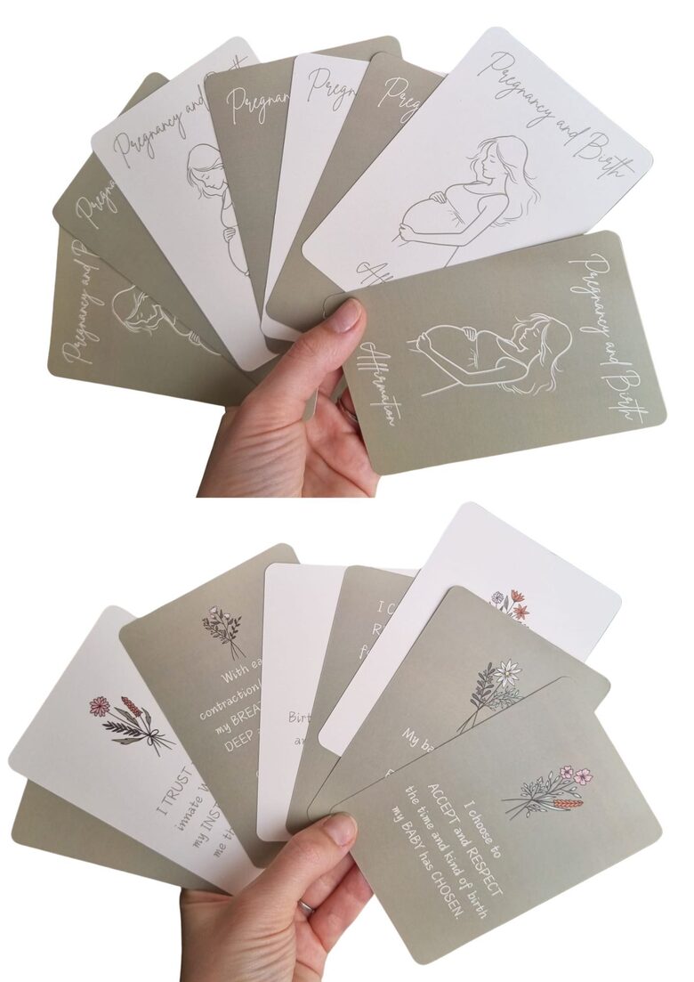 40 Pregnancy and Birth Affirmation Cards (shipping within Latvia included)
